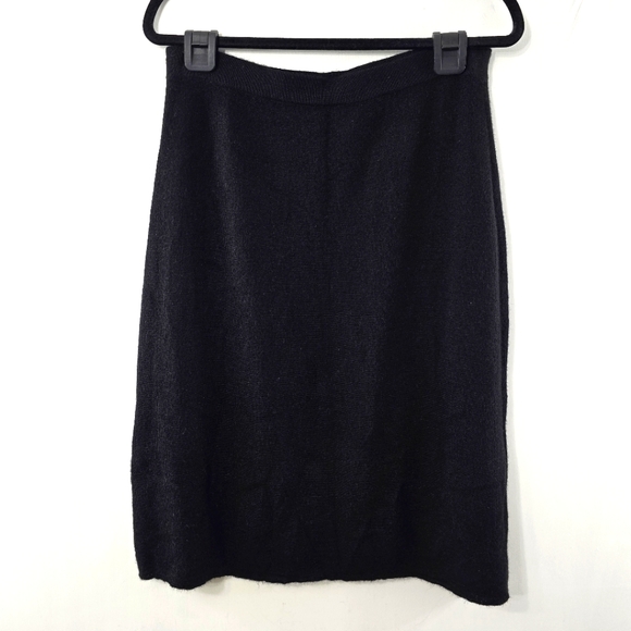 Zrinka Baby Alpaca Pencil A-Line Pull-On Knit Skirt Solid Black Midi Size M Med - Picture 1 of 8